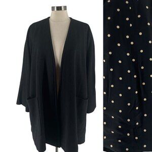Vintage Gianfranco Ferre Black Wool Jacket Removable Dotted Silk Lining US 6